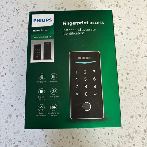 SOLD - Phillips Fingerprint Access Automatic Door Lock - Good Used Condition - Picture 1 of 5